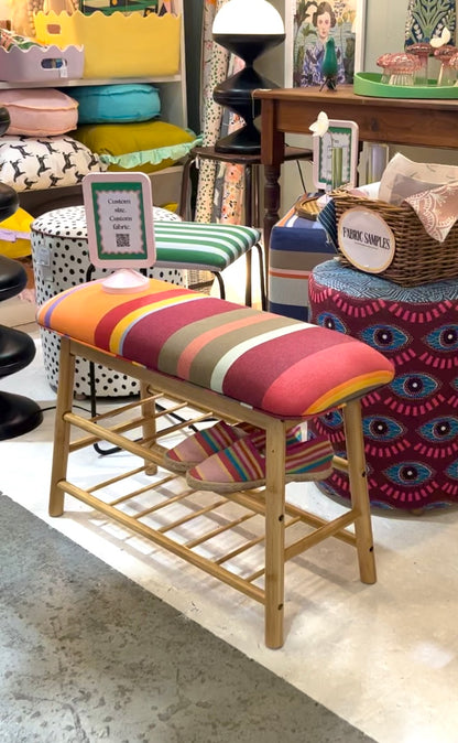 BAMBOO BENCH UPHOLSTERY WORKSHOP 70cm long(with storage)