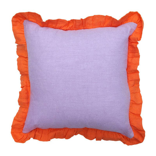 LAVENDER ORANGE FRILL CUSHION