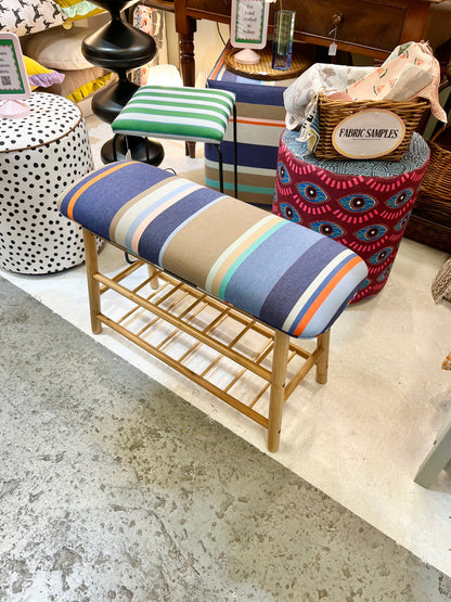 BAMBOO BENCH UPHOLSTERY WORKSHOP 70cm long(with storage)