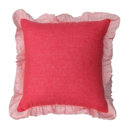 STRAWBERRY PINK FRILL CUSHION