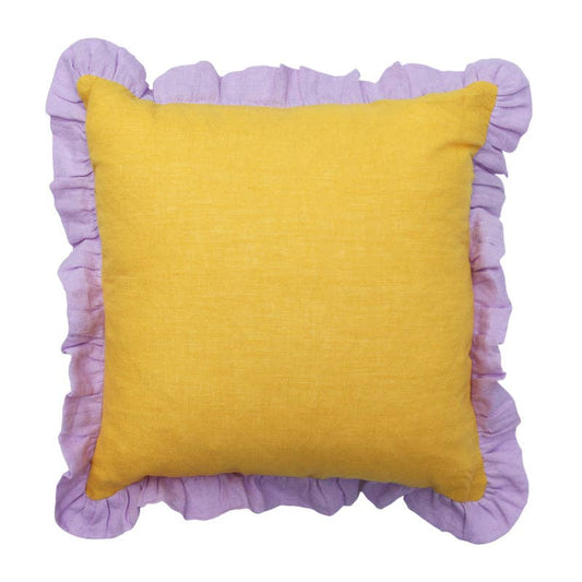 YELLOW LAVENDER FRILL CUSHION