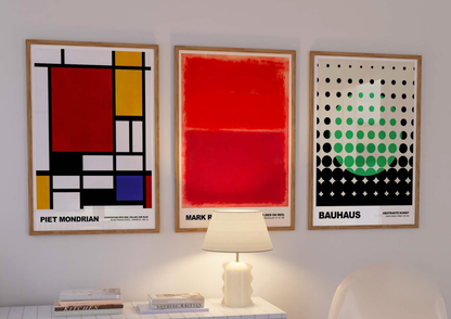 PIET MONDRIAN COMPOSITION RED/YELLOW/BLUE ART PRINT