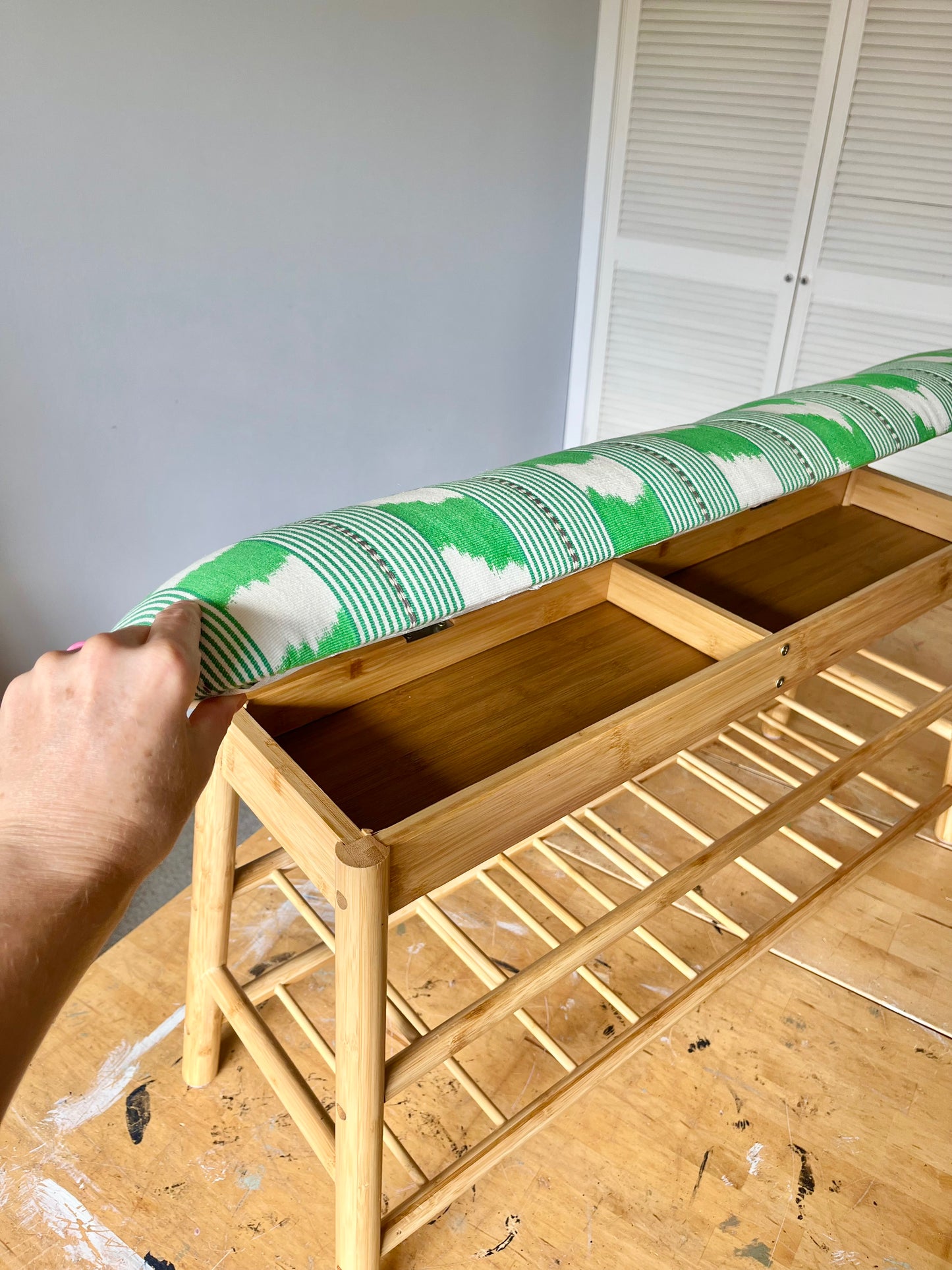 BAMBOO BENCH UPHOLSTERY WORKSHOP (with storage)