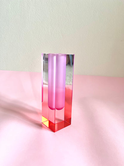 ACRYLIC FLOWER PINK/PINK VASE