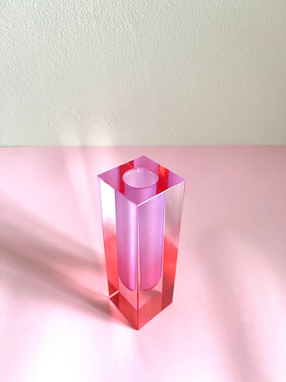 ACRYLIC FLOWER PINK/PINK VASE
