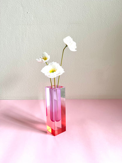 ACRYLIC FLOWER PINK/PINK VASE