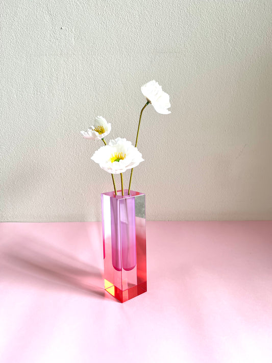 ACRYLIC FLOWER PINK/PINK VASE