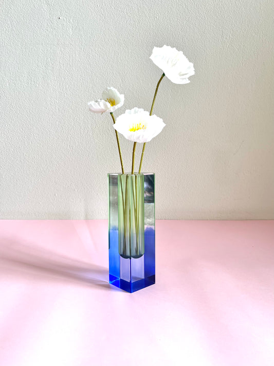 ACRYLIC FLOWER BLUE/GREEN VASE