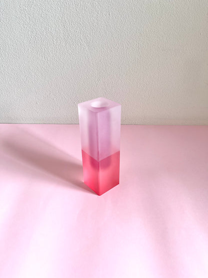 ACRYLIC FLOWER PINK/PINK FROSTED VASE
