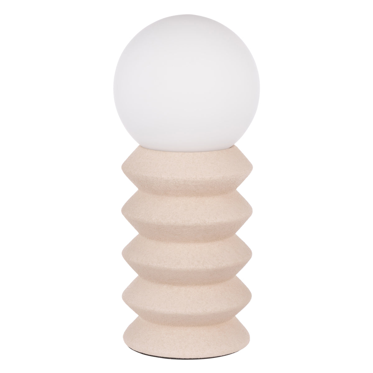 Griffin white and oat ceramic table lamp with round glass shade
