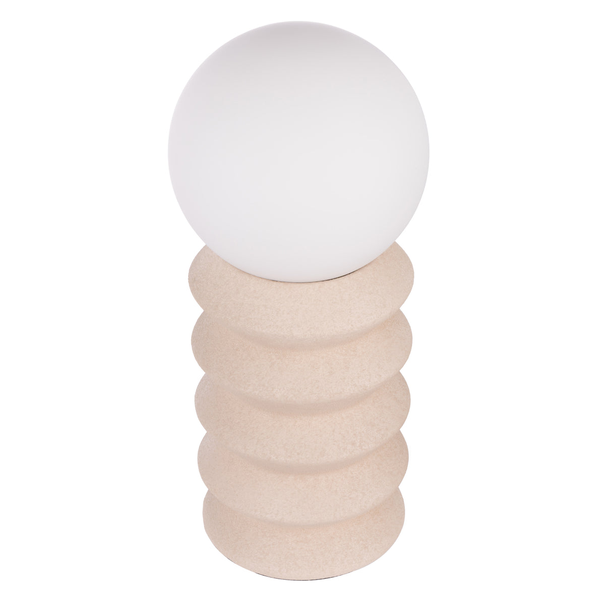 Griffin white and oat ceramic table lamp shown from another angle