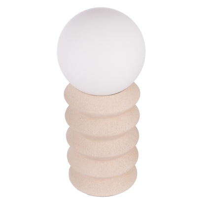 Griffin white and oat ceramic table lamp shown from another angle