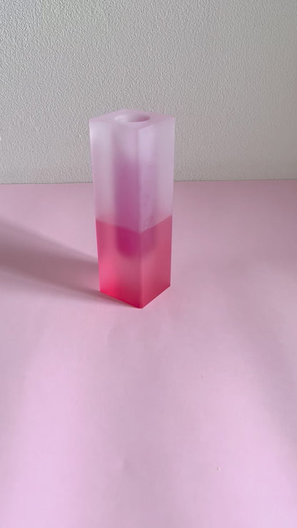 ACRYLIC FLOWER PINK/PINK FROSTED VASE