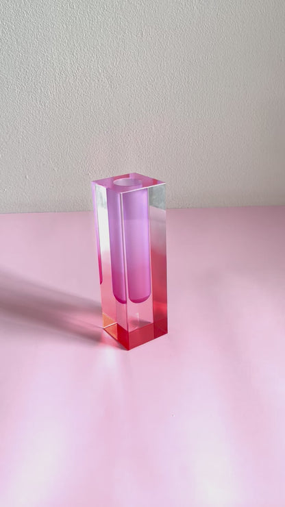 ACRYLIC FLOWER PINK/PINK VASE