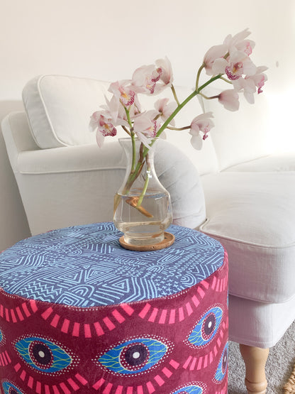 AFRICAN VIEW ROUND OTTOMAN